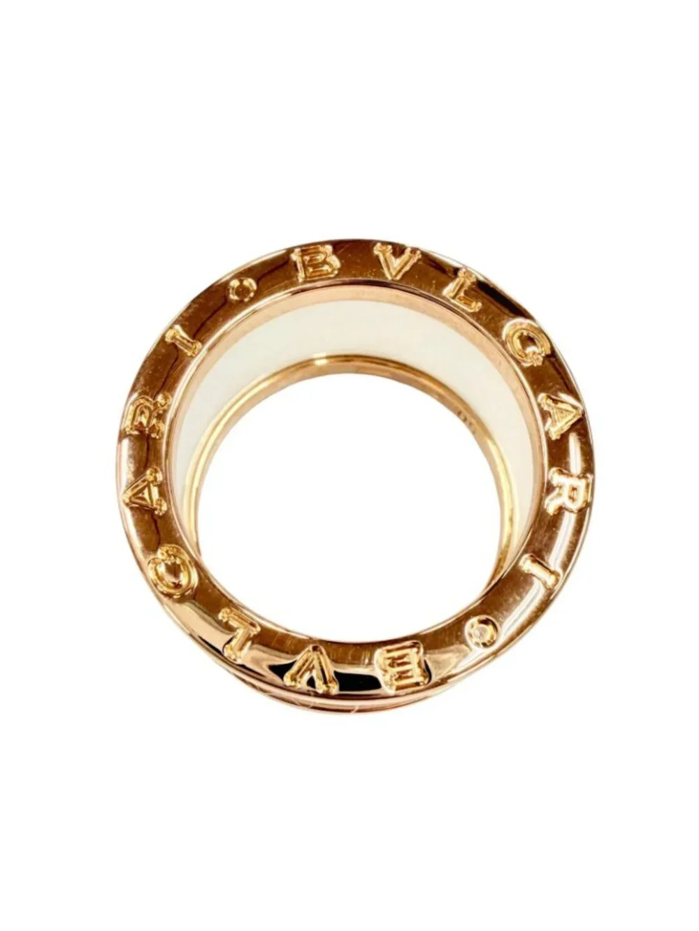 Bvlgari B-zero One Ring 750 Ceramic Pink Gold White